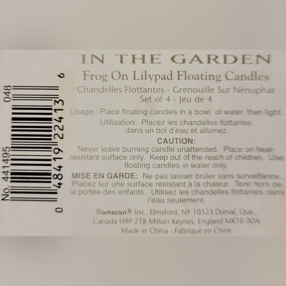 Amscan Home In The Garden Frogs On Lilypads Floating Scented Green Wax Candles - Picture 5 of 5